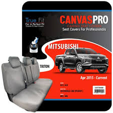 Rear Car Seat Cover Canvas Charcoal