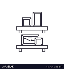 Wall Shelves Line Icon Concept Royalty