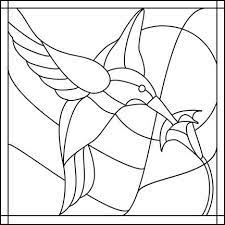 Stained Glass Pattern Hummingbird