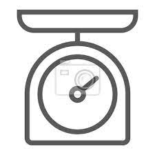 Kitchen Scale Line Icon Kitchen And