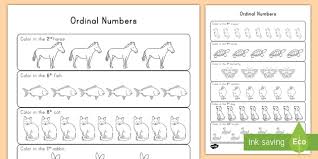 Ordinal Numbers Coloring Activity