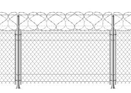 Realistic Prison Wall Chain Fence With