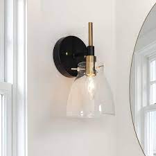 Zevni 1 Light Black Modern Brass Wall Lighting Fixtures Wall Sconce