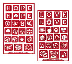 Love Symbols Glass Etching Stencils