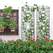 2 Pack Tall Metal Garden Trellis Fence