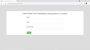 laravel 8 client side jquery validation