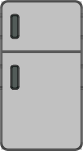 Double Door Refrigerator Icon In Gray
