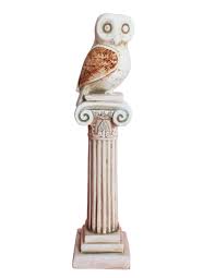 Owl Of Athens On Ionic Column Statue