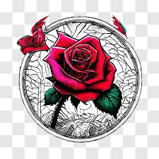 Stained Glass Rose Artwork