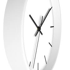 Wall Clock Solid White Design Black