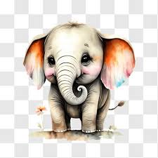 Cute Baby Elephant With Painted Face