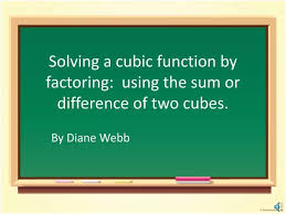 Solving A Cubic Function By Factoring