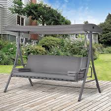 Outsunny 3 Seater 2 In 1 Grey Swing