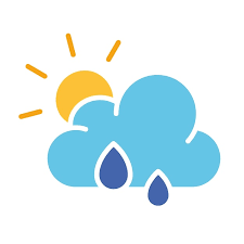 Sun With Rain And Clouds Line Icon
