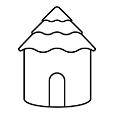 Hut Cartoon Village Logo Straw House