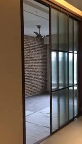 Fluted Glass Sliding Partition Train