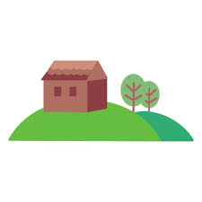House On A Hill Minimalist Icon Png Design