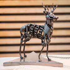 Recycled Metal Auto Part Deer Sculpture
