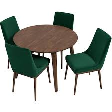 Dining Set With 4 Velvet Dining Chairs