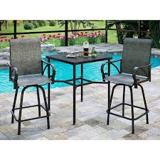 3 Piece Metal Outdoor Patio Bar Height