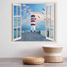 Lighthouse 3d Window Wall Sticker Ws