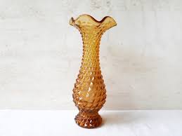 Yellow Mustard Glass Flower Vase