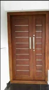 Exterior Modern Two Panel Wooden Door