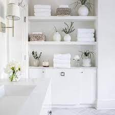 White Floating Bathroom Shelves Design