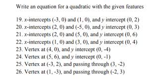 An Equation For A Quadratic With