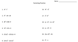 Algebra Worksheets Quadratics Literal