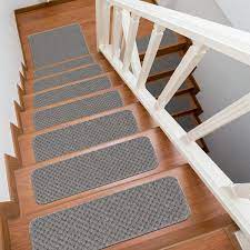 Beverly Rug Waffle Gray 31 In X 31 In Non Slip Rubber Back Stair Tread Cover Landing Mat