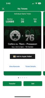 Mobile Ticketing Guide Boston Celtics