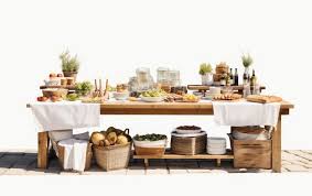 Outdoor Buffet Table Isolated