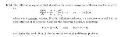 Solved Q1 The Diffeial Equation