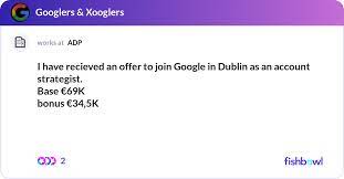 Offer To Join Google In Dublin