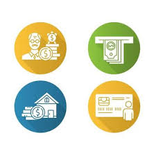 Loan Flat Design Long Shadow Glyph