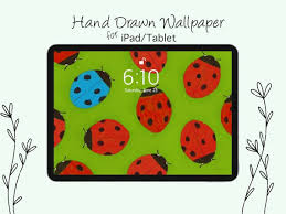 Ipad Wallpaper Red Ladybugs Hand Drawn