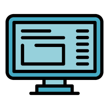 Pc Monitor Icon Outline Vector Computer