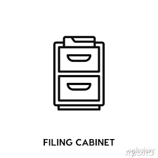 Filing Cabinet Icon Vector Filing