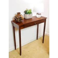 Casual Contemporary Living Solid Acacia Console Table With Drawer Mahogany