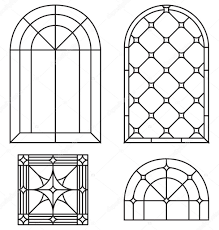 Set Of Stained Glass Window Design