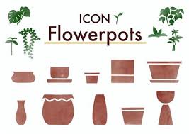 Lineless Icon Set Of Various Planters