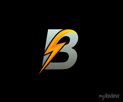 Letter B Thunder Power Shape Logo Icon