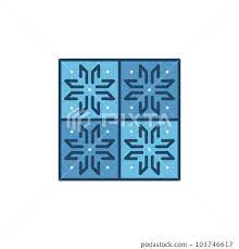 Ceramic Wall Tile Vector Concept Blue