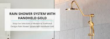 Rain Shower System With Handheld Gold