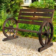 Wooden Bench Garden Seat With Wheel