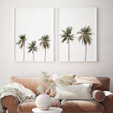 Palm Tree Wall Art Set Tropical Tree