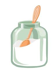 Sugar In Glass Jar With Wooden Spoon