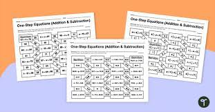 One Step Equations Addition And