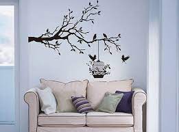 Tree Branch With Birds Cage Art Vinyl